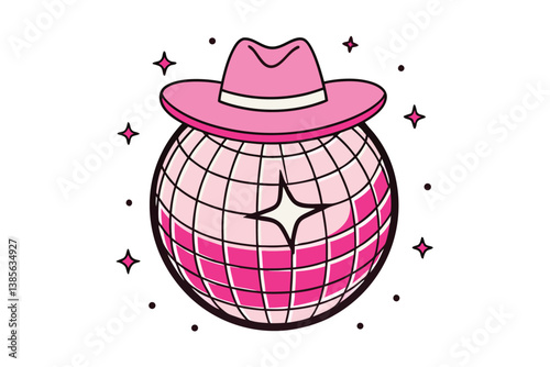 pink cowboy hat vector
