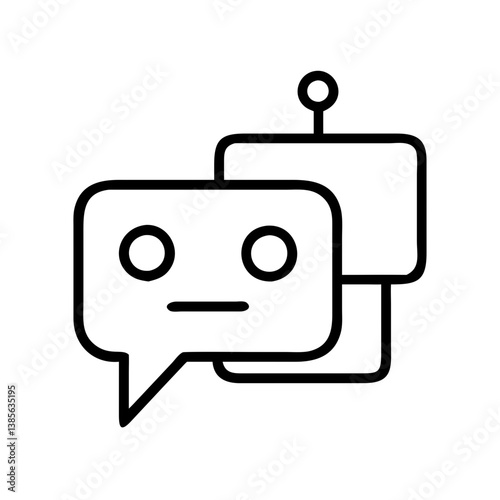Chatbot icon vector illustration for ai virtual assistant and customer service design concept with robot