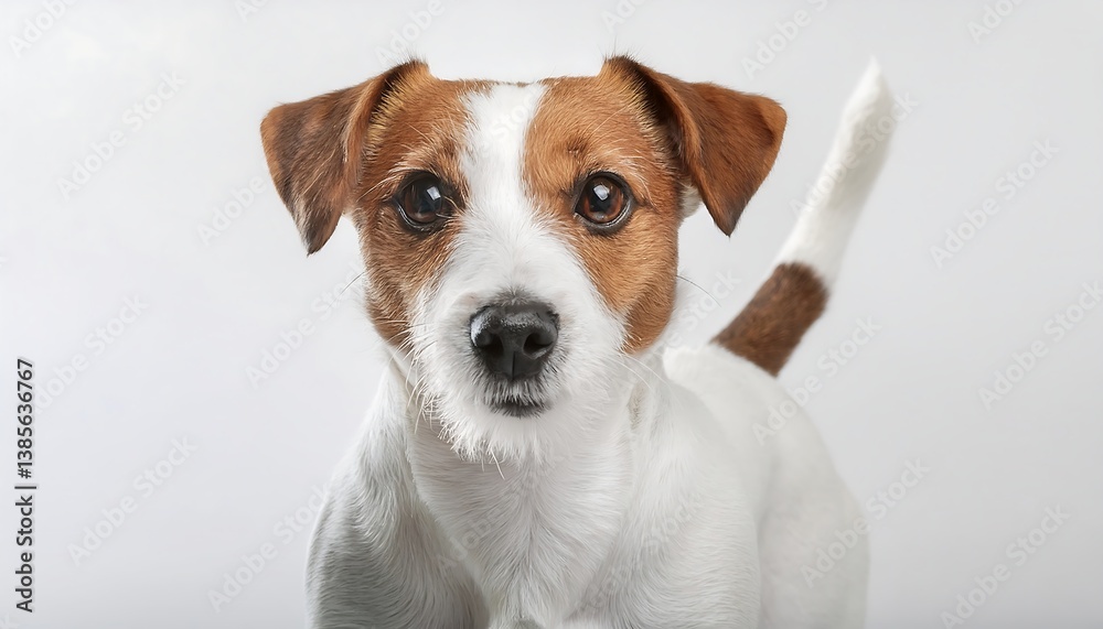 Charming Jack Russell Terrier Puppy Portrait with Innocent Expression Charming Jack Russell Terrier Puppy Portrait with Innocent Expression