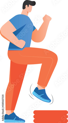 A person does aerobics to lose weight.
