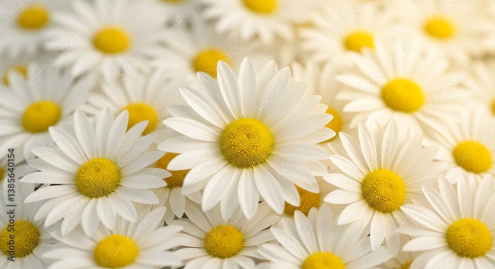 Fototapeta premium Golden Hour Daisies AI Generated