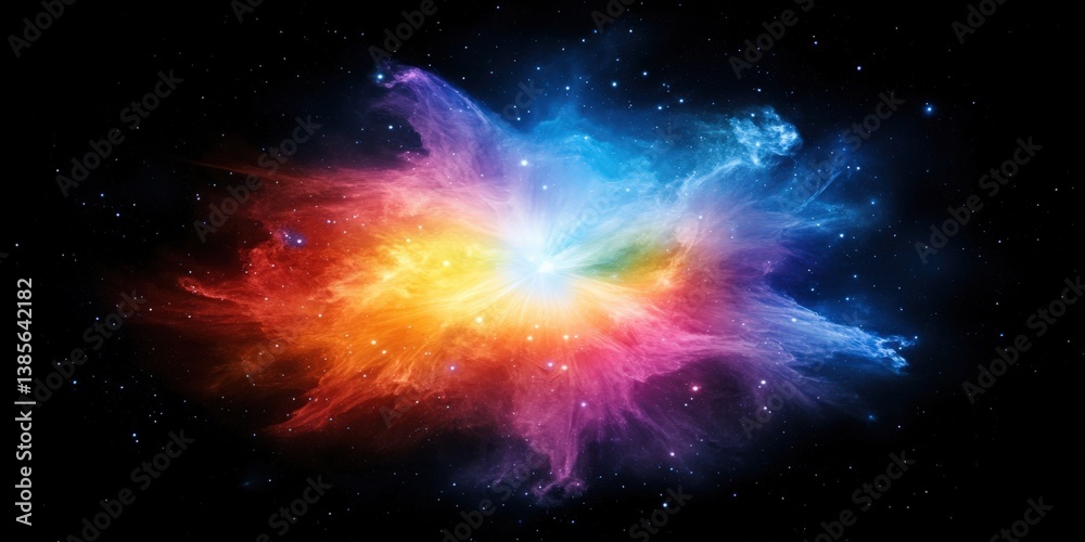 Fototapeta premium Colorful Nebula Space Cloud. Abstract Cosmic Galaxy Starscape Background