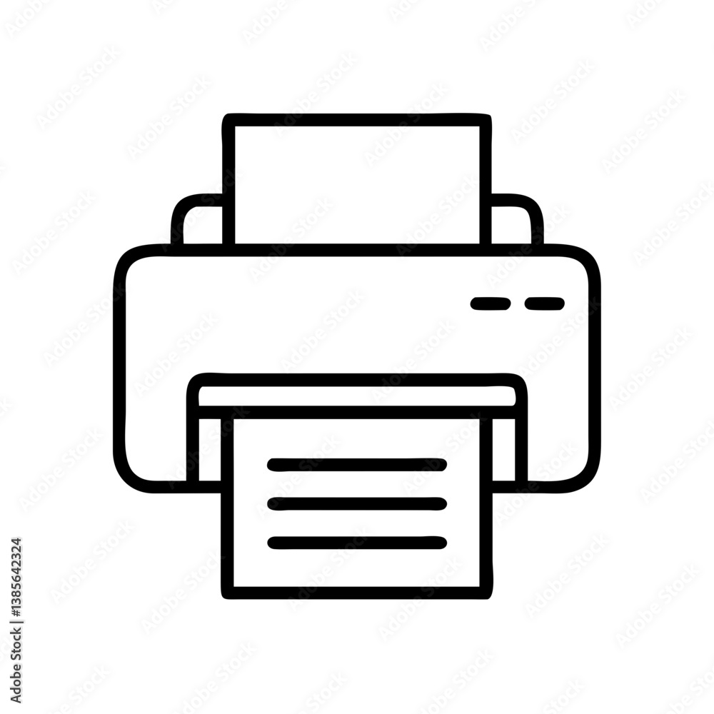 Printer machine vector icon for office document printing and scanning needs in modern minimalist style design Printer machine vector icon for office document printing and scanning needs in modern minimalist style design