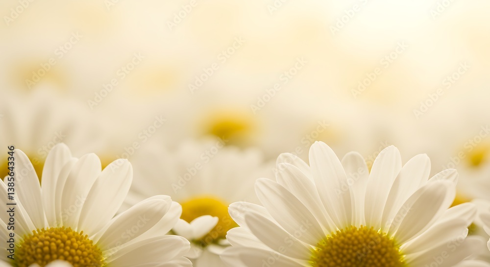 Obraz premium Golden Hour Daisies AI Generated