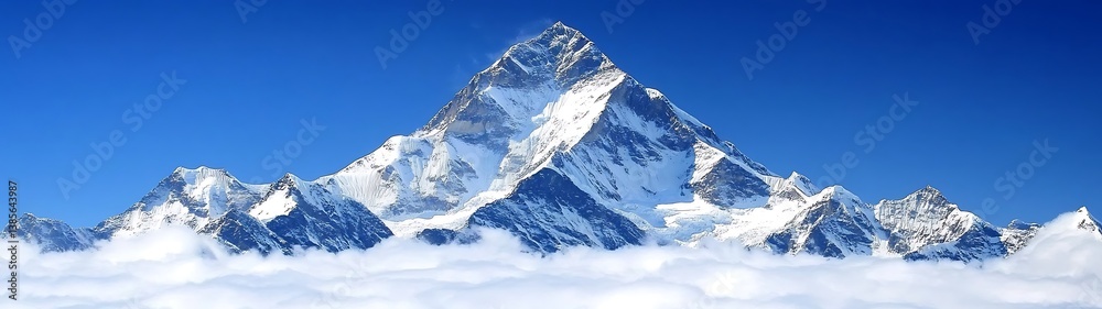 Obraz premium Majestic Mountain Peaks Above Clouds