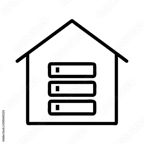 Smart home automation system icon for house control panel and technology interface vector illustration