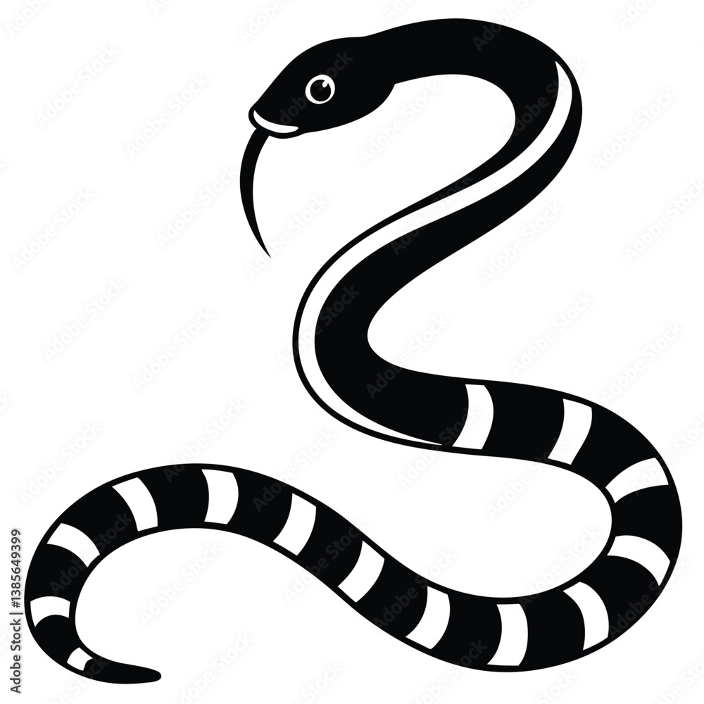 Fototapeta premium black snake vector illustration