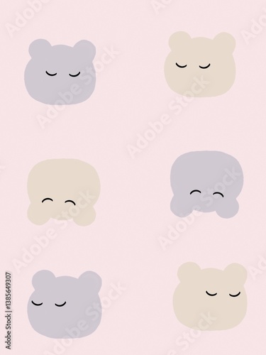 Wallpaper Mural Cute bear face design background Torontodigital.ca