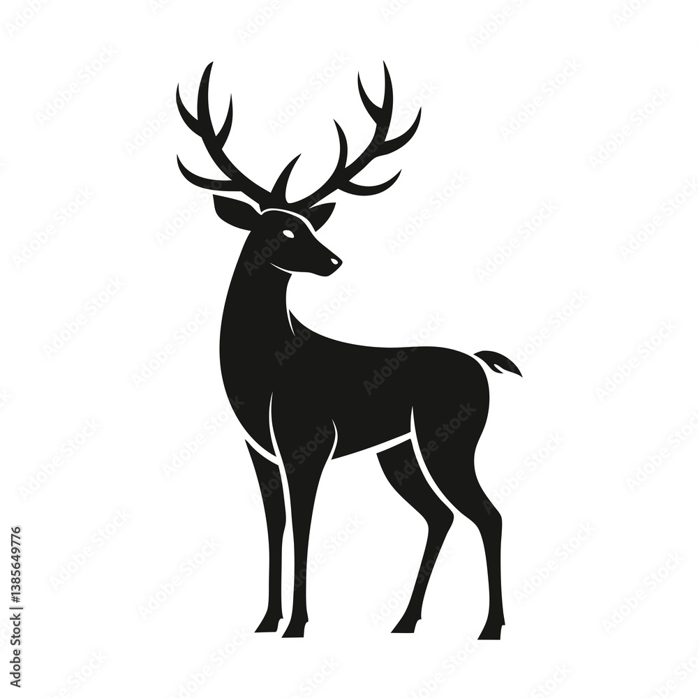 Fototapeta premium A deer stands in front of a white background