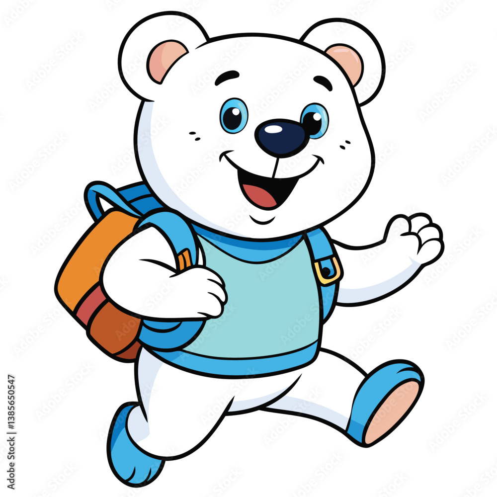 Obraz premium Cute brown teddy cartoon reading a book