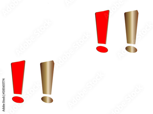 Exclamation mark. Danger, caution, fatal error message element, attention warning exclamation mark. Vector illustration.