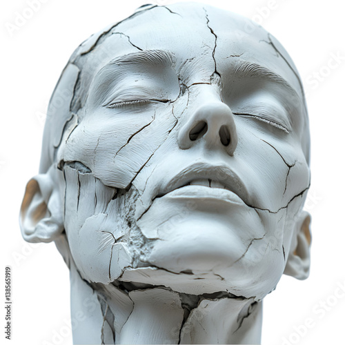 Imagine a plastic human statue or model meticulously