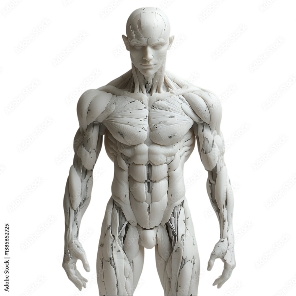 Imagine a plastic human statue or model meticulously Imagine a plastic human statue or model meticulously