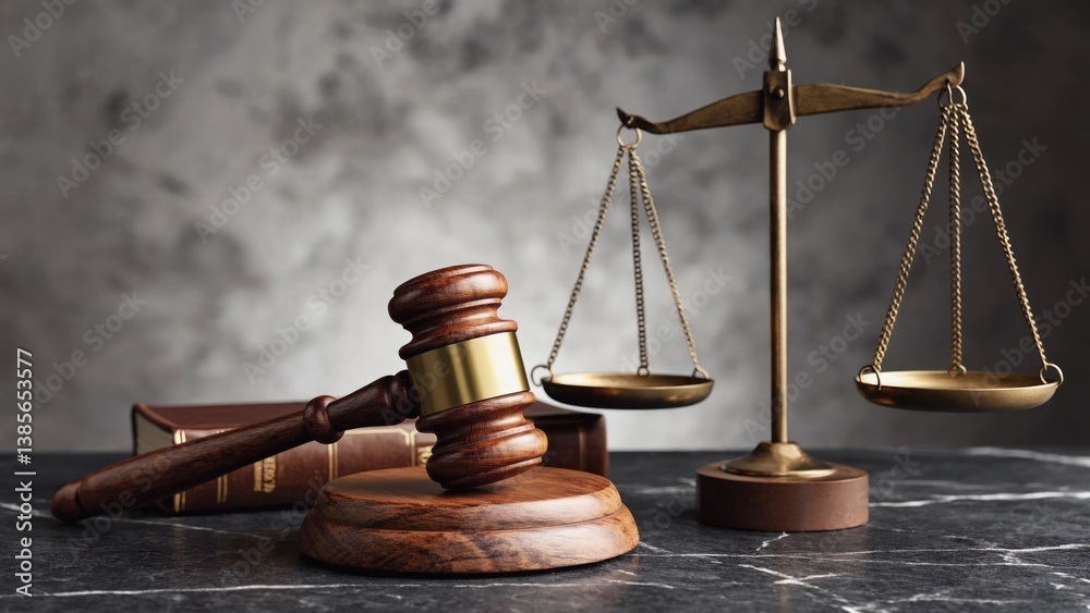 The golden scales of justice weighing legal decisions, symbolizing the balance between rights and obligations.
