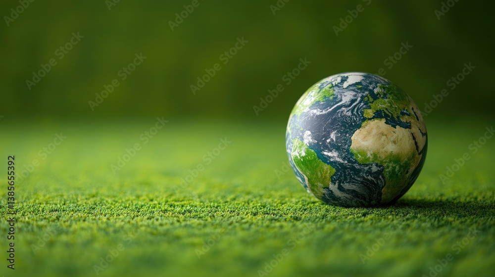 Green Earth with a Harmonious Matching Green Background, Representing Environmental Awareness and Eco-Friendly Concepts for Sustainable Designs Green Earth with a Harmonious Matching Green Background, Representing Environmental Awareness and Eco-Friendly Concepts for Sustainable Designs