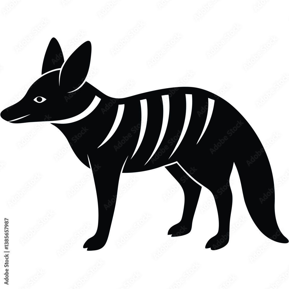 Fototapeta premium Elegant Aardwolf Silhouette with Smooth Outline for Graphic Design - Aardwolf Vector - Aardwolf Illustration, Customizable Aardwolf Silhouette for Graphic Designers - Aardwolf Vector - Aardwolf vector