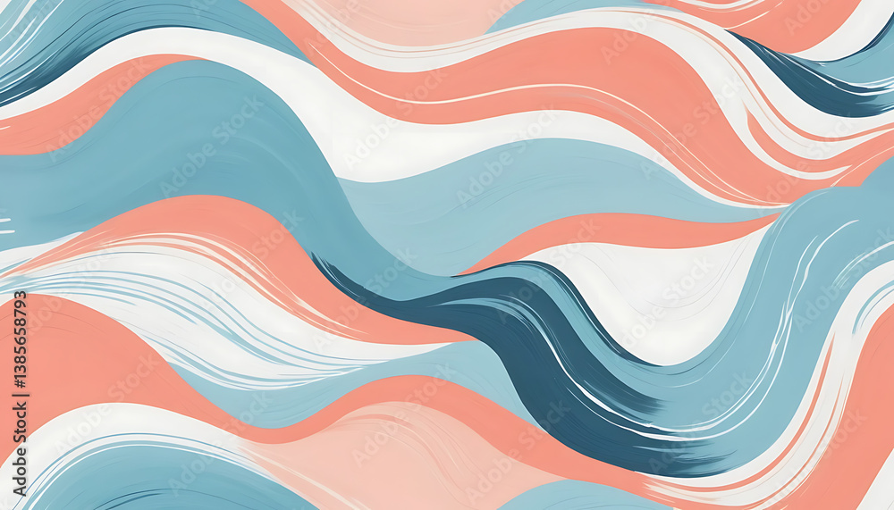 Fototapeta premium Abstract Waves Pattern with Flowing Lines in Pastel Colors