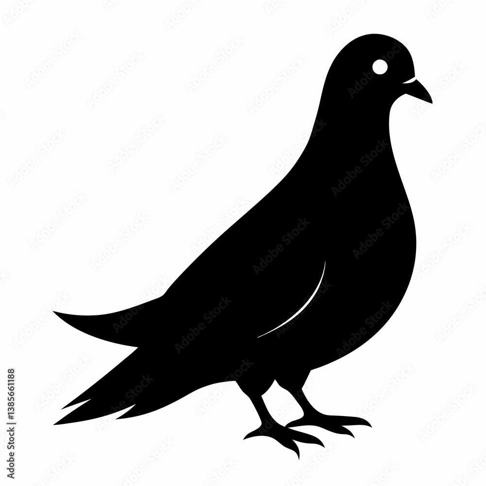 a Mourning Dove silhouette with white background a Mourning Dove silhouette with white background