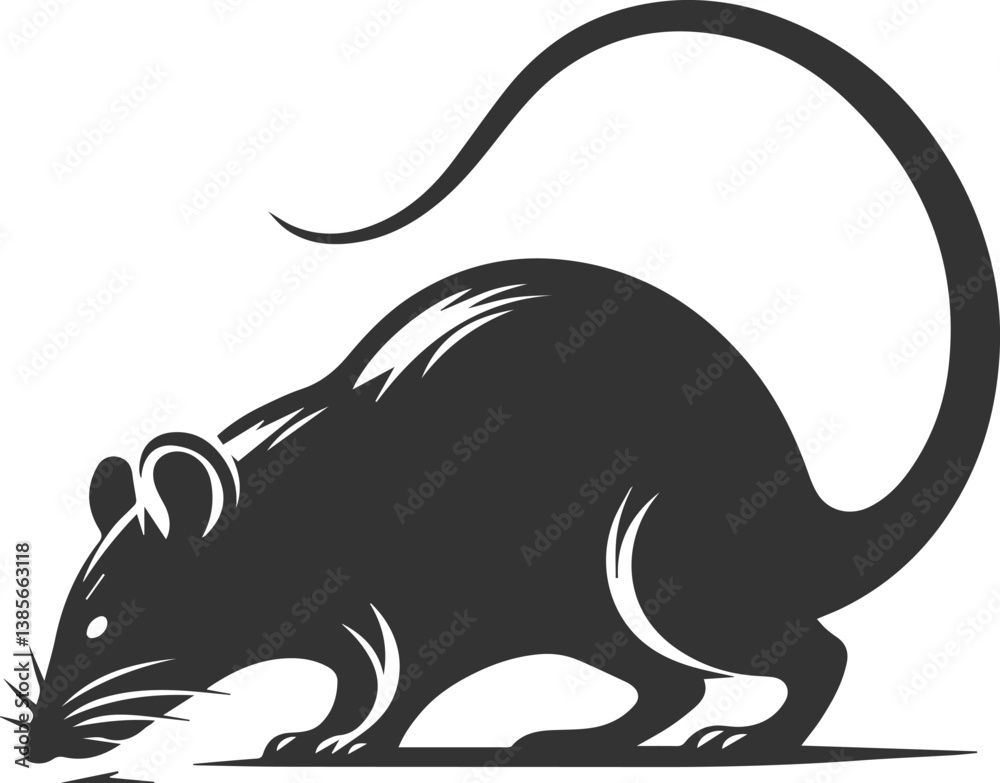 Obraz premium Silhouette of a rat vector