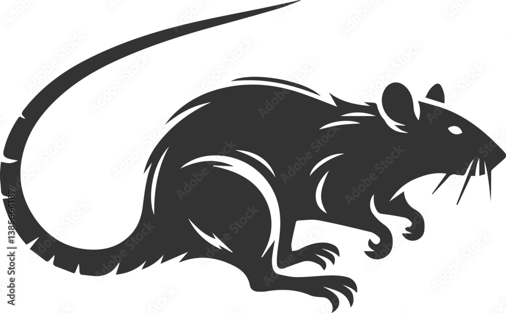 Obraz premium Silhouette of a rat vector