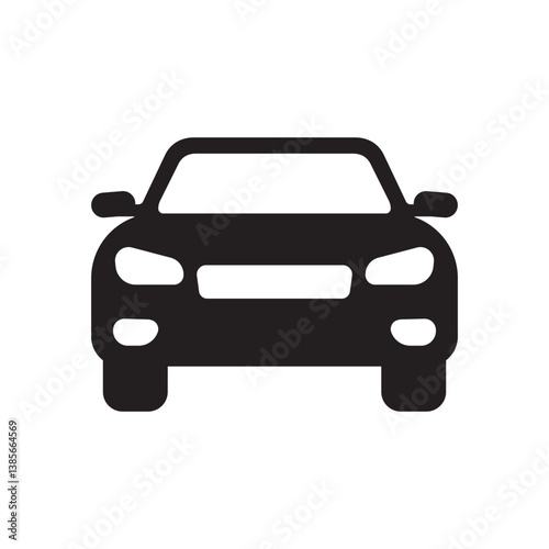 car vector icon simple silhouette style