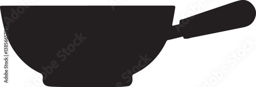Wok fry pot icon