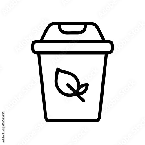 Icon of a compost bin with a leaf symbol  
