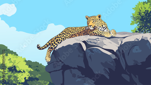 Yala National Park Sri Lanka in Digital Illustration