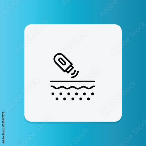 Laser skin rejuvenation icon.  Editable stroke. Vector illustration	
