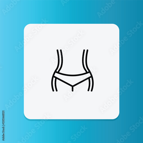 Liposuction icon.  Editable stroke. Vector illustration	
