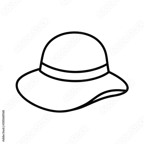 black sun hat isolated on white