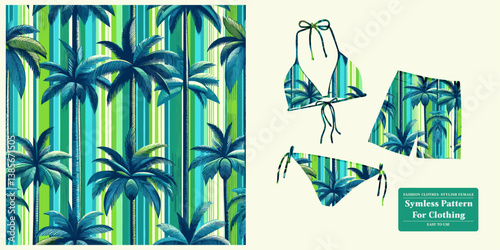 Designed for premium resortwear collections, this clean and trendy palm tree pattern makes your clothing line feel like an instant escape to paradise. Suitable for both men's and women's fashion.