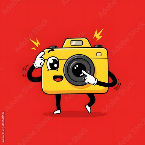Vector Illustration of a Cartoon Digital Camera.