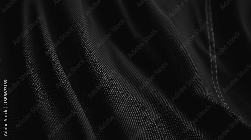 Naklejka premium Black Fabric Texture with Subtle Details