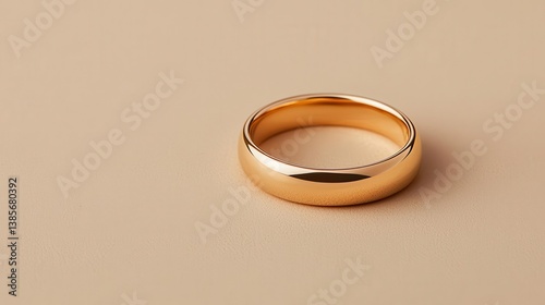 Simple gold ring with a flat profile and a polished surface, symbolizing minimal sophistication
