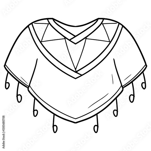 poncho illustration hand drawn outline vector