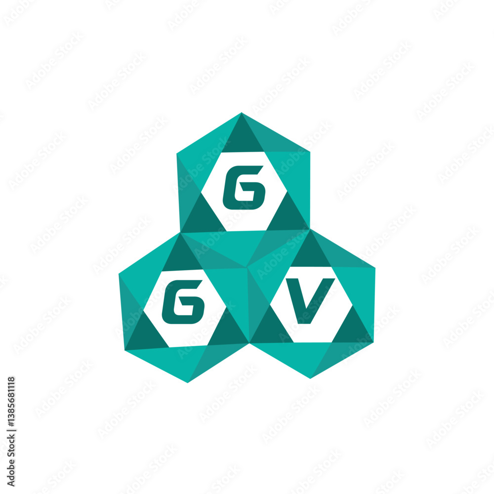 Obraz premium GGV creative minimalist letter logo. GGV unique vector initials alphabet letter logo design