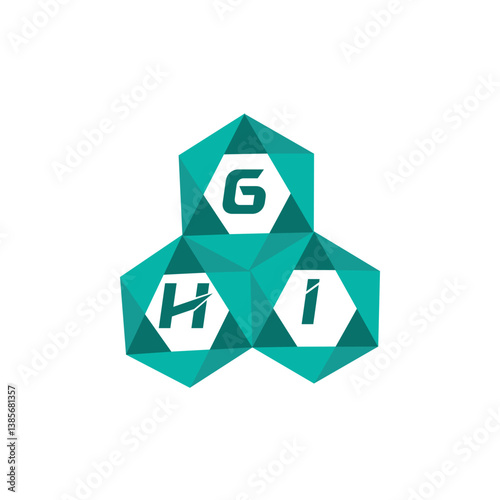 GHI creative minimalist letter logo. GHI unique vector initials alphabet letter logo design