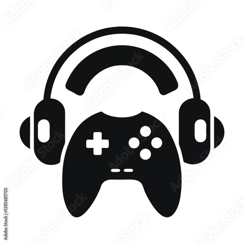 Gaming Headset and Controller Icon Immersive Gaming Experience