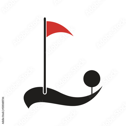 Golf Course Icon Simple, Minimalist Design for Websites and Applications