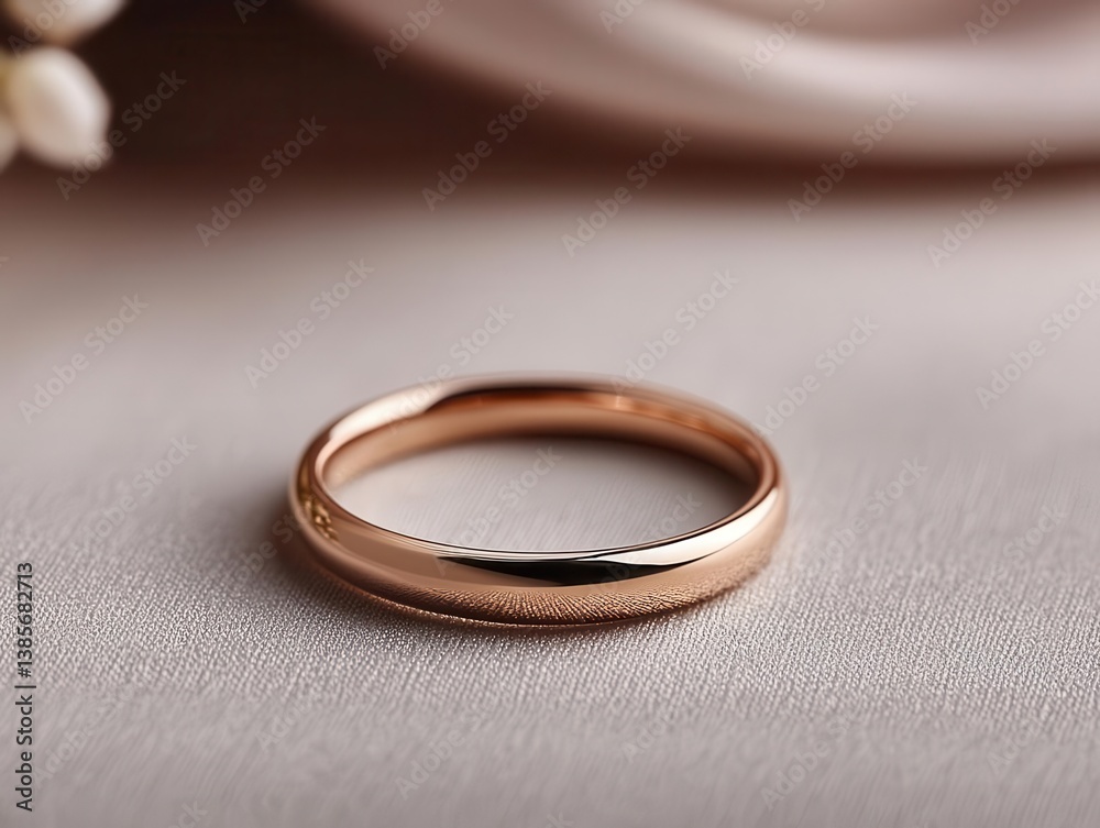 Rose gold band with a smooth, elegant curve, offering a minimalist take on a wedding ring Rose gold band with a smooth, elegant curve, offering a minimalist take on a wedding ring
