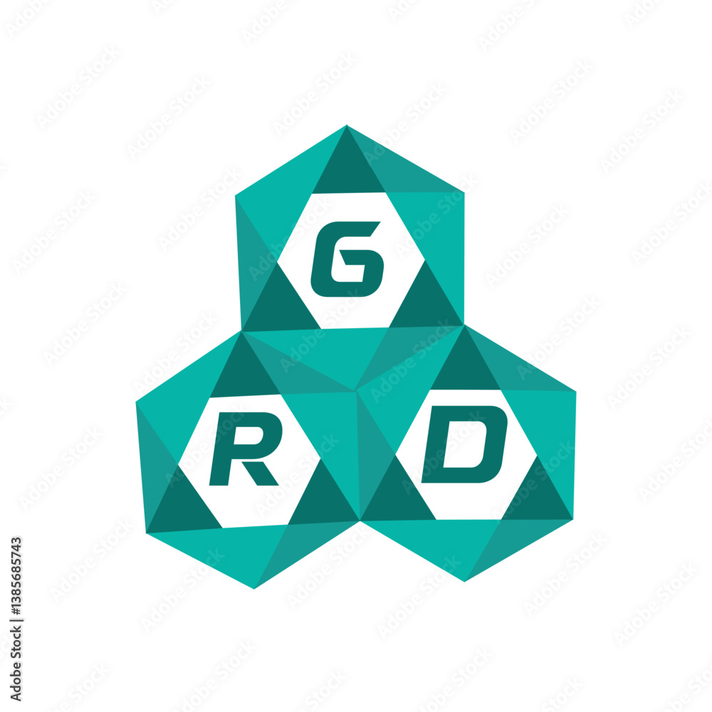 GRD creative minimalist letter logo. GRD unique vector initials alphabet letter logo design