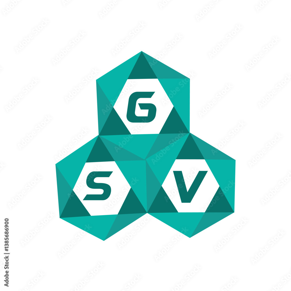 Fototapeta premium GSV creative minimalist letter logo. GSV unique vector initials alphabet letter logo design