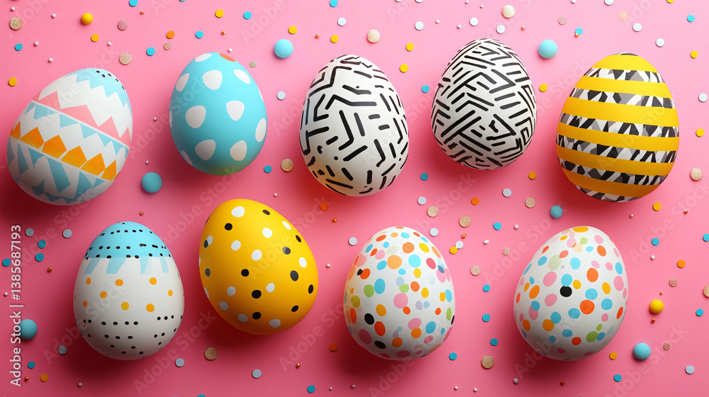 Colorful modern easter egg art pattern Colorful modern easter egg art pattern