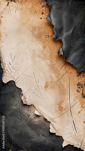 Light colored to charcoal colored color gradient aged paper grainy rough texture banner panoramic background