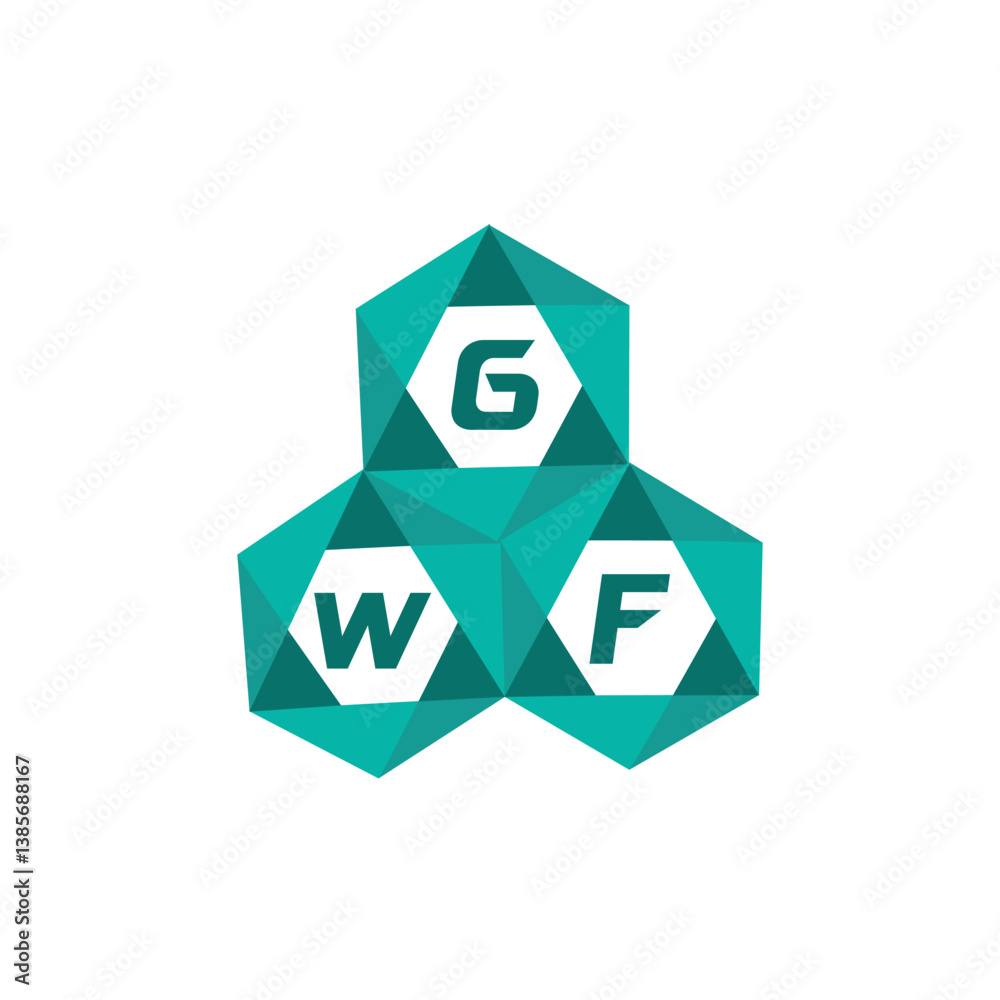 Obraz premium GWF creative minimalist letter logo. GWF unique vector initials alphabet letter logo design