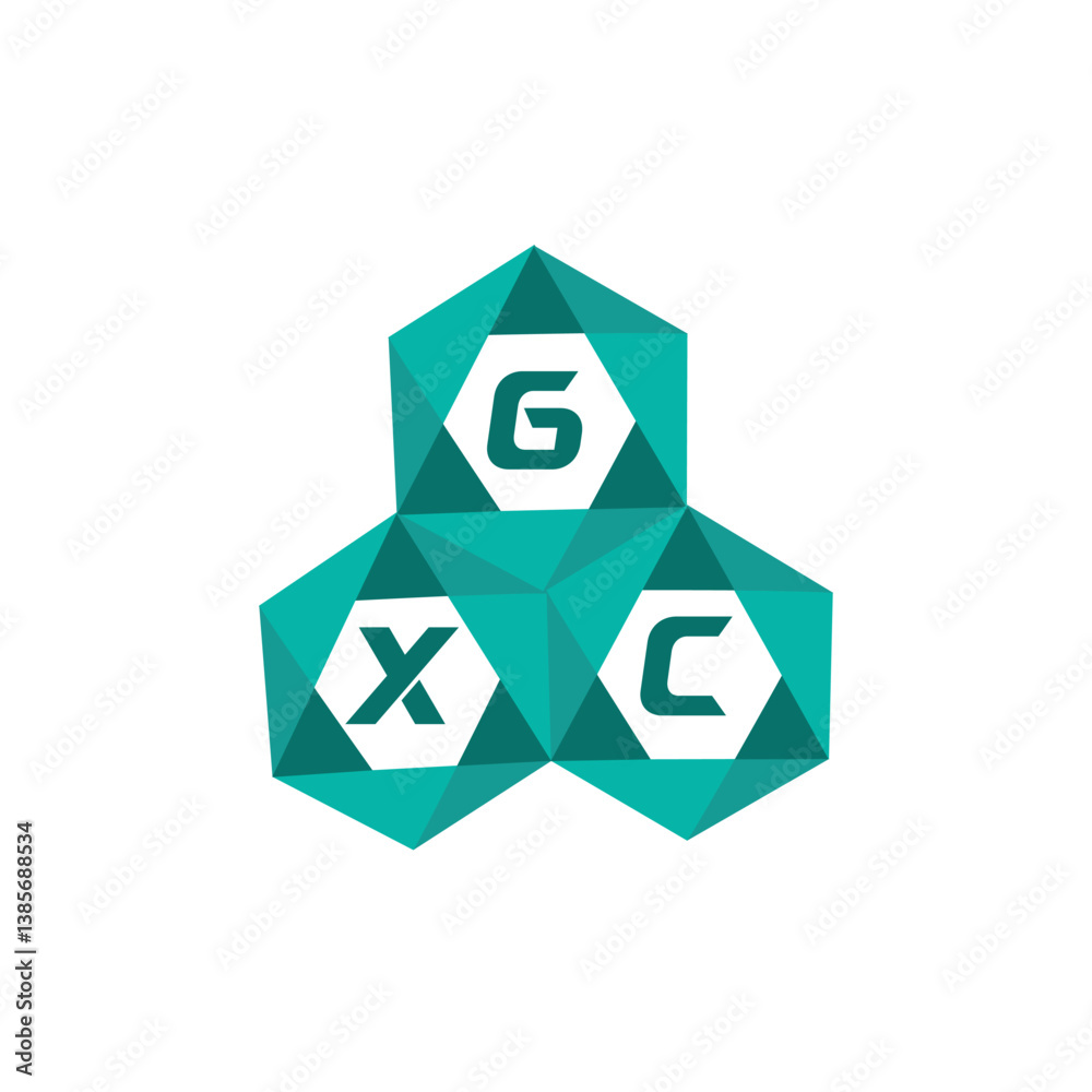 Obraz premium GXC creative minimalist letter logo. GXC unique vector initials alphabet letter logo design