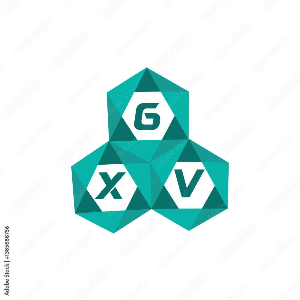 Obraz premium GXV creative minimalist letter logo. GXV unique vector initials alphabet letter logo design