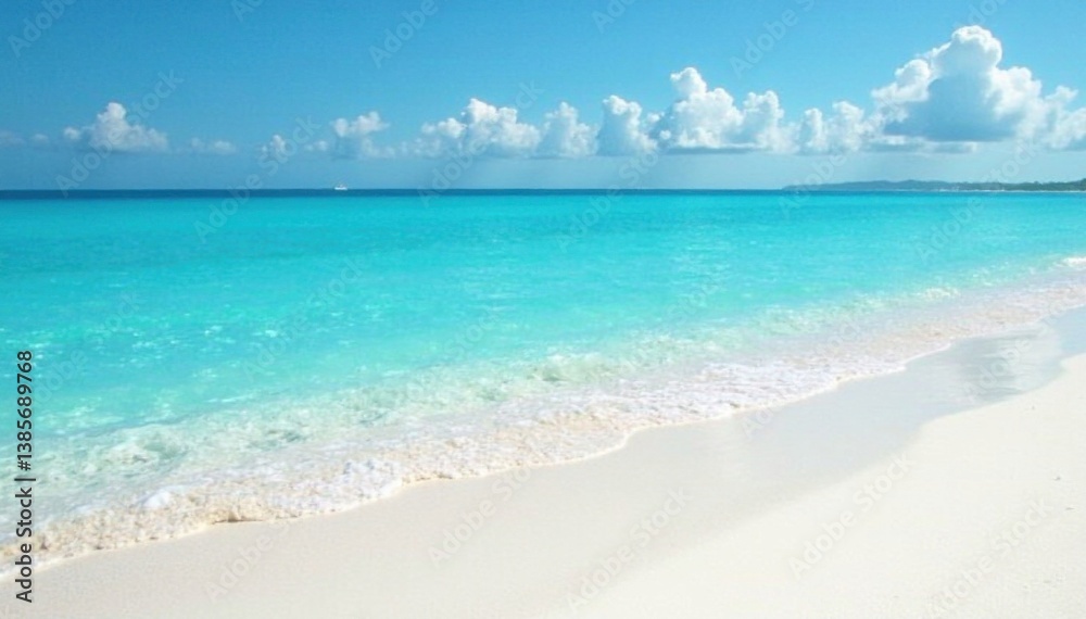 Soft blue waters gently lap against white sand, beach, sand, ocean Soft blue waters gently lap against white sand, beach, sand, ocean