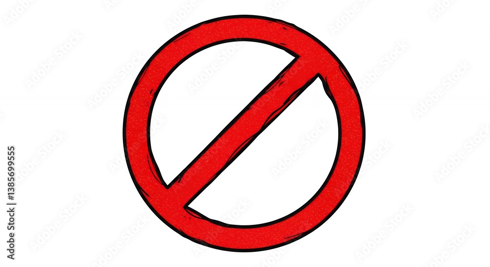 Bold red prohibition symbol, a visually striking warning for restricted zones Bold red prohibition symbol, a visually striking warning for restricted zones